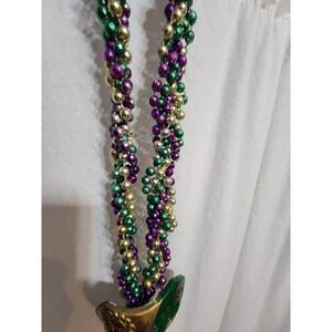 Vintage Mardi Gras‎ Beads Mask Multi Strings braided